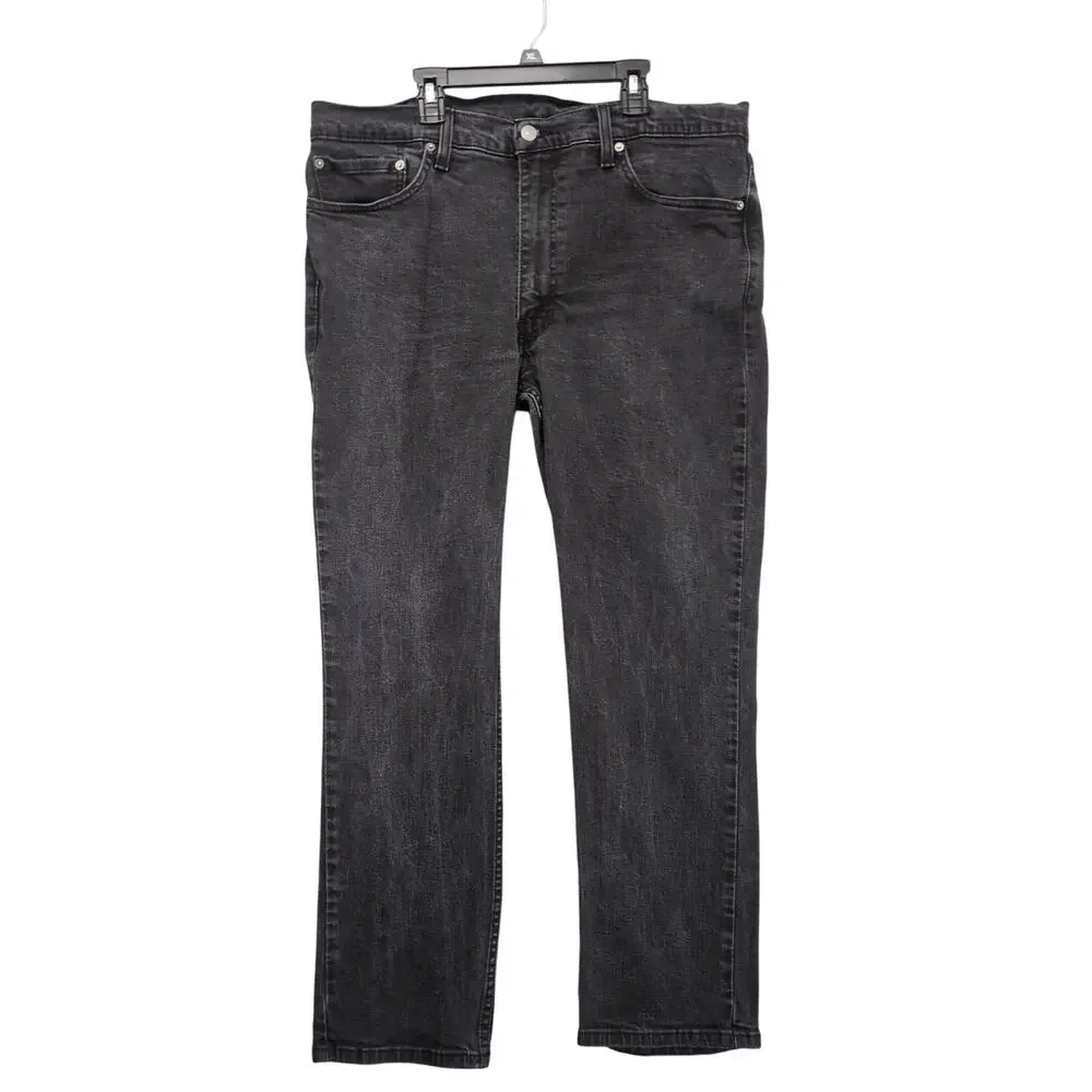 Levi's 514 Men's 38x30 Black Denim Jeans Cotton Stretch Straight Leg Goth Grunge